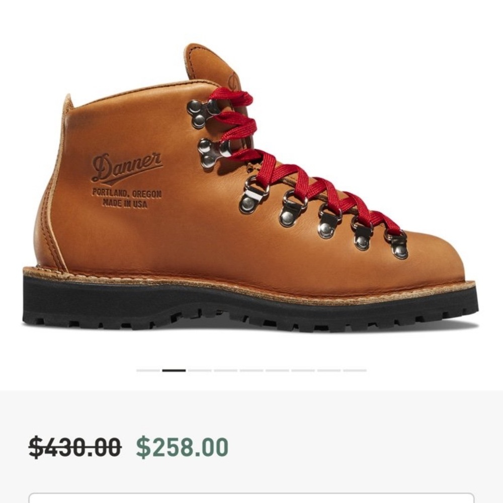 Danner Tan and Red Hiking Boots with Rugged Sole
